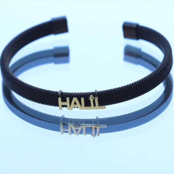 Kişiye Özel İsimli Gümüş Erkek Bilekliliği - Resim 2