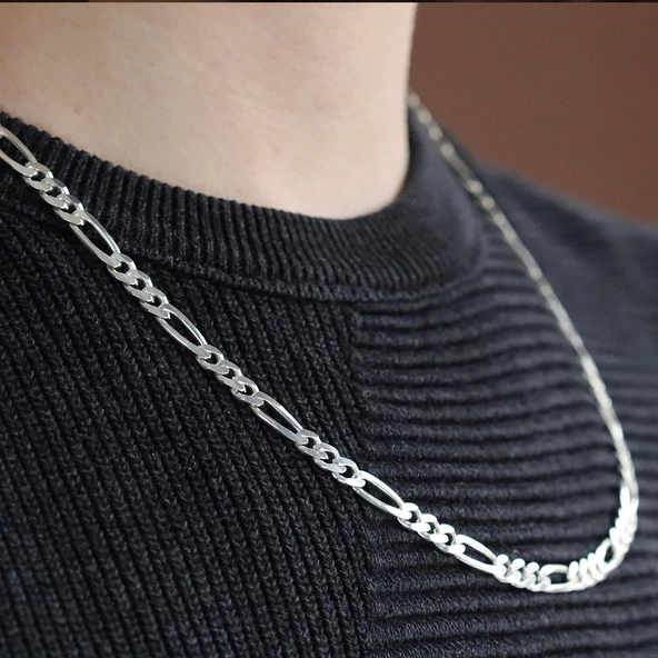 Figaro Modeli 60cm 5mm Gümüş Kolye - Resim 2