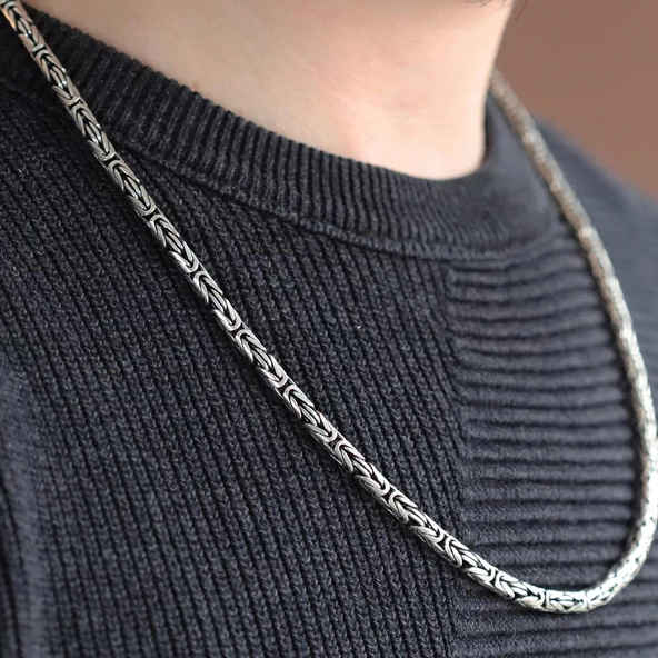 Kral Modeli 60cm 4mm Gümüş Zincir - Resim 2