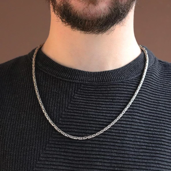 Kral Modeli 3mm Gümüş Zincir - Resim 2