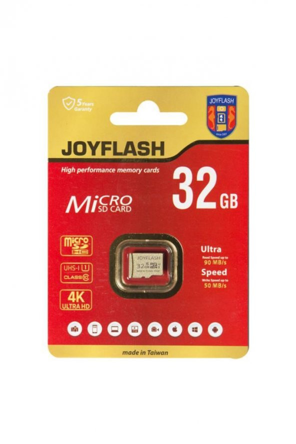 Micro SD 32GB Hafıza Kartı Class10 90MB/s Joyflash Hızlı Aktarım