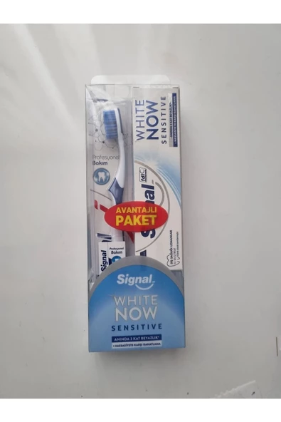 Signal White Now Sensitive Diş Macunu + Profesyonel Bakım Diş Fırçası Avantajlı Paket