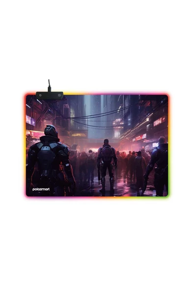 Polosmart PGS306 RGB Aydınlatma Kaydırmaz Taban Ergonomik Desenli Gaming Oyuncu Mouse Pad