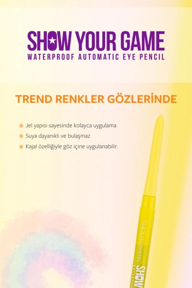 Pastel Show By Show Your Game Waterproof Gel Eye Pencil - Suya Dayanıklı Jel Göz Kalemi 401