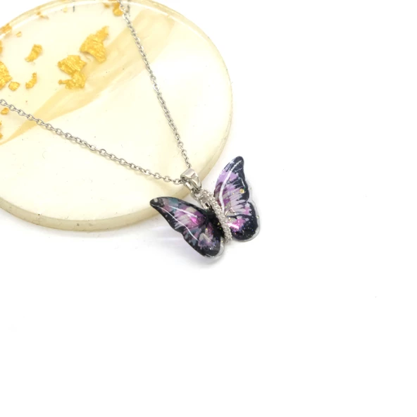 Paslanmaz Çelik Kadın Kolye - Kelebek Kolye KLY-635 - Resim 2