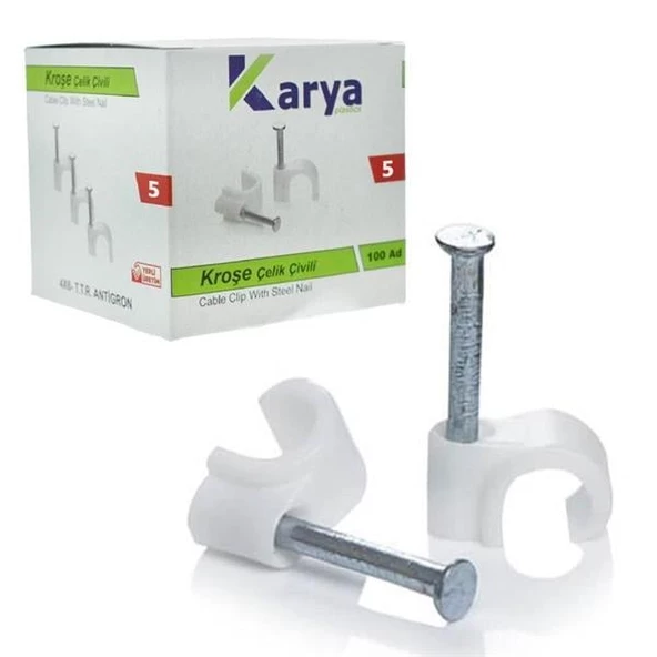 KARYA 5 NUMARA 10 MM KROŞE (100LÜ PAKET)(2X4 - 4X4 ANTİGRON KABLOLAR İÇİN)