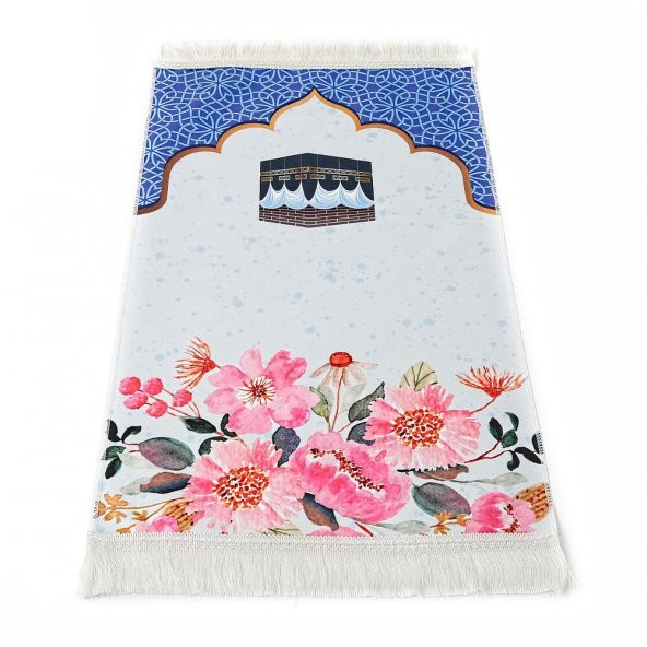 Çocuk Seccadesi Kabe Mavi 82×45 cm 110 gr - Tesbih Hediyeli - 2