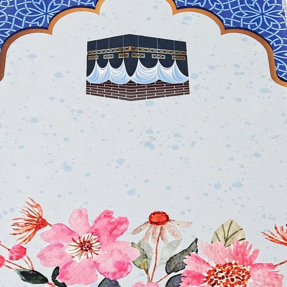 Çocuk Seccadesi Kabe Mavi 82×45 cm 110 gr - Tesbih Hediyeli - 3