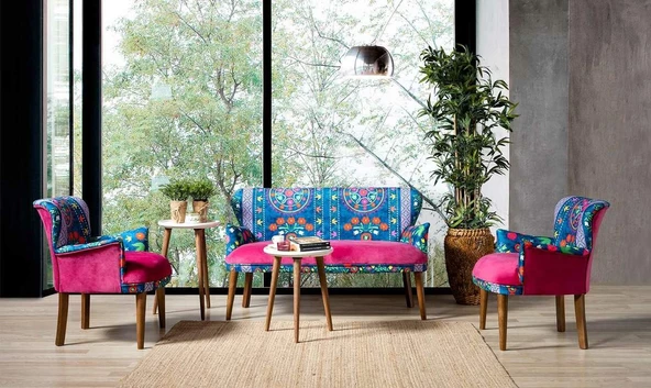 Grande Home Menekşe Çay Seti Koltuk Takımı