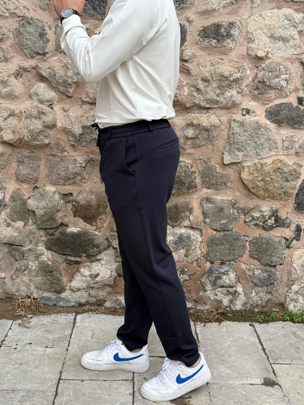 Gd Goldoremi Erkek Slim Fit Beli Lastikli İpli Fermuarlı Likralı Ascoli Kumaş Rahat Jogger