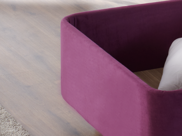 Niron Purple Baza 200x200 cm Çift Kişilik Sandıklı Mor Kumaş Baza Silinebilir Soho Kumaş - 4