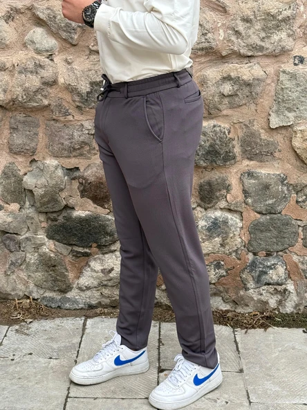 Gd Goldoremi Erkek Slim Fit Beli Lastikli İpli Fermuarlı Likralı Ascoli Kumaş Rahat Jogger - 6