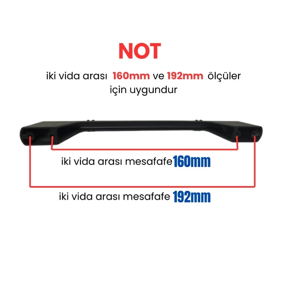 4 Adet Çizgili Saroz Siyah Metal Mobilya Kulpu 160mm - 192mm - 3