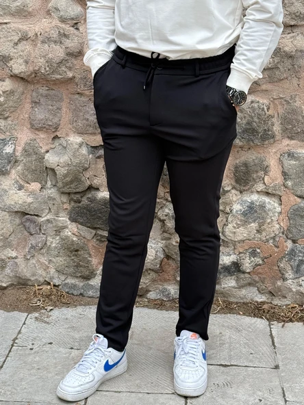 Gd Goldoremi Erkek Slim Fit Beli Lastikli İpli Fermuarlı Likralı Ascoli Kumaş Rahat Jogger - 11