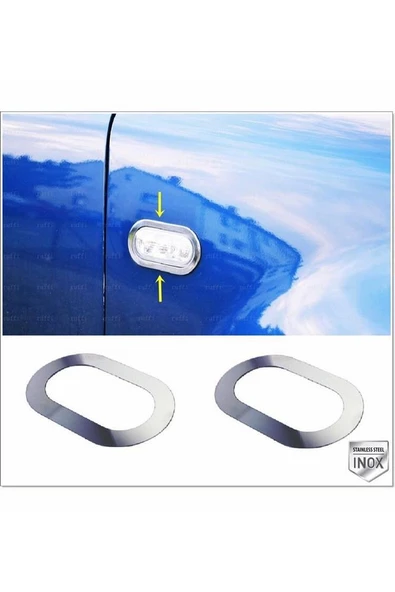 Nissan Qashqai Krom Sinyal Çerçevesi 2007-2010 Paslanmaz Çelik - 2