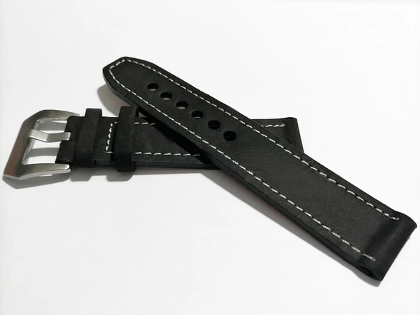 Fado& Fosil Uyumlu &Her Saate Uyumlu greyzi Deri Saat Kordonu 22 mm (64 )Siyah