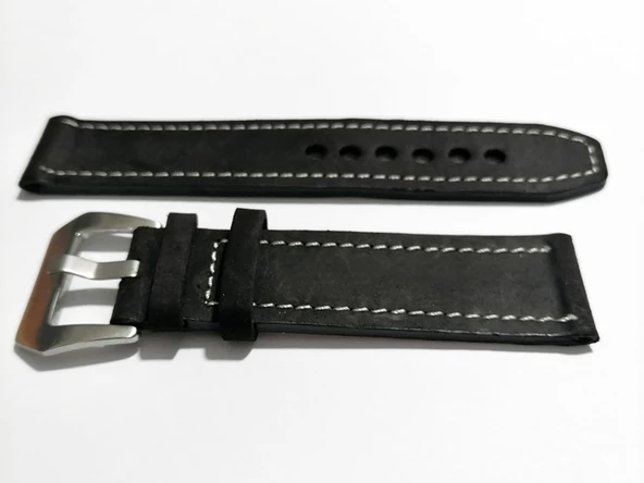 Fado& Fosil Uyumlu &Her Saate Uyumlu greyzi Deri Saat Kordonu 22 mm (64 )Siyah - 4