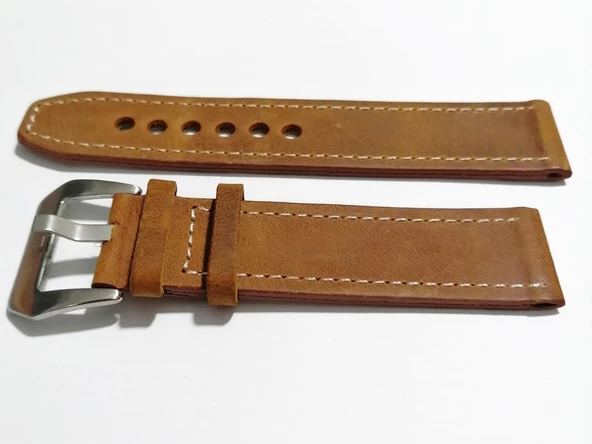 Fado& Fosil  Uyumlu &Her Saate Uyumlu greyzi  Deri Saat Kordonu 22  mm  (67 ) Taba - Resim 2