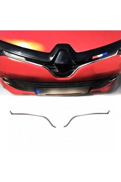 Renault Clio Renault Clio 4 Krom Ön Panjur Çıtası U Formlu 2 Parça 2012-2016 P.çelik