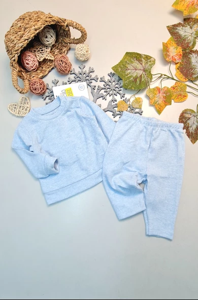 Bebek Ve Çocuklar İçin Pamuk Yumuşak Kumaş Basic Pijama Takım Eşofman