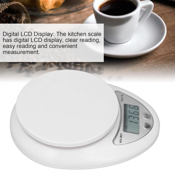 WellHise B05W Kaseli Pilli Mutfak Tartısı Dijital Ekran Terazi - 4