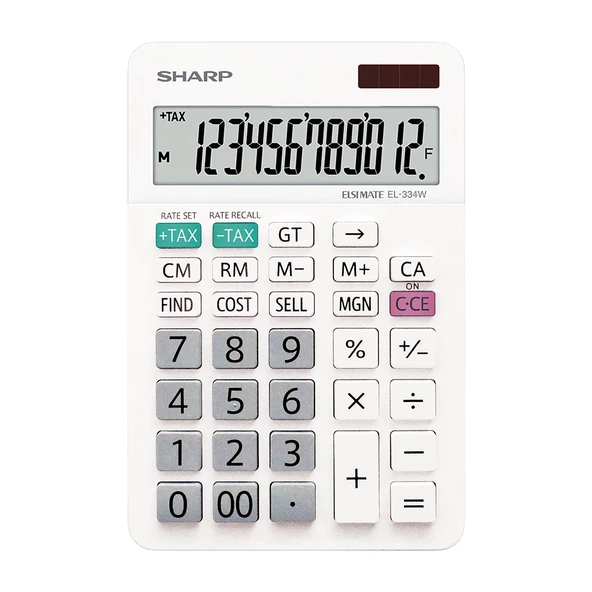 Sharp EL-334W 12 Hane Masaüstü Hesap Makinesi ürün görseli