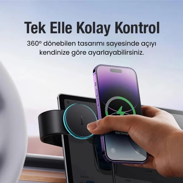 Coofbe Alüminyum Elastik Katlanabilir Mgsafe Uyumlu Araç İçi Telefon Tutucu Masaüstü Telefon Tutucu - 4