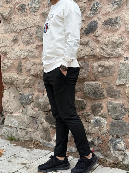 Gd Goldoremi 6649 Erkek Likralı Slim Fit Beli Lastikli İpli Çelik Kumaş Rahat Jogger - 2