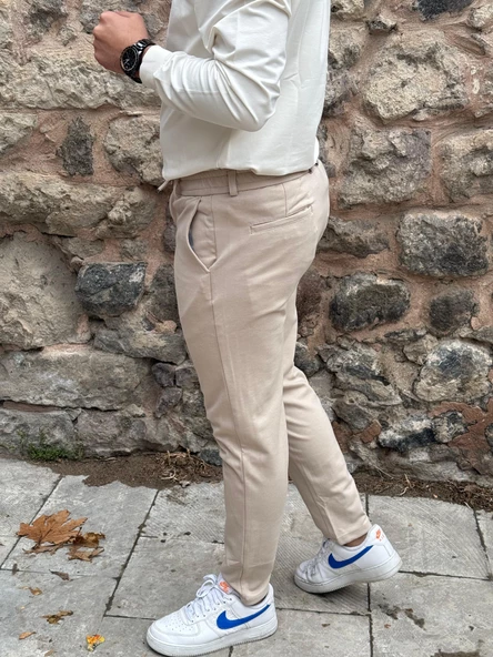 Gd Goldoremi 6649 Erkek Likralı Slim Fit Beli Lastikli İpli Çelik Kumaş Rahat Jogger - 19