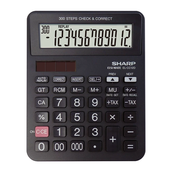 Sharp EL-CC12D 12 Hane İşlem Kontrollü Masaüstü Hesap Makinesi ürün görseli