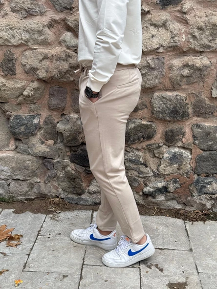 Gd Goldoremi 6649 Erkek Likralı Slim Fit Beli Lastikli İpli Çelik Kumaş Rahat Jogger - 22