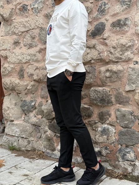 Gd Goldoremi 6649 Erkek Likralı Slim Fit Beli Lastikli İpli Çelik Kumaş Rahat Jogger - 13