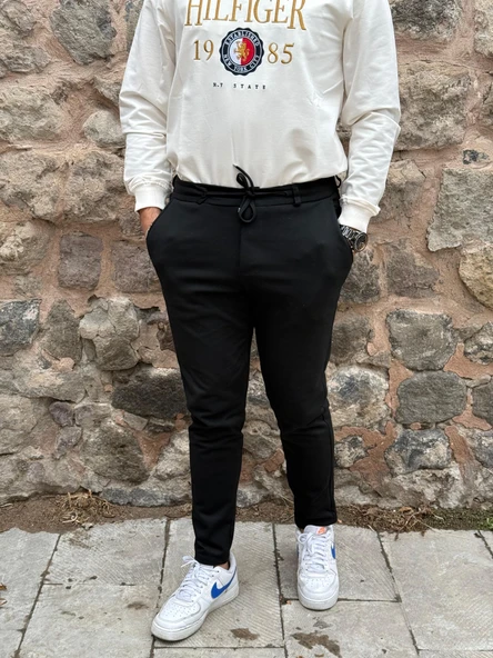 Gd Goldoremi 6649 Erkek Likralı Slim Fit Beli Lastikli İpli Çelik Kumaş Rahat Jogger - 3