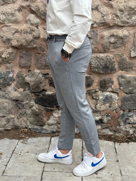 Gd Goldoremi 6649 Erkek Likralı Slim Fit Beli Lastikli İpli Çelik Kumaş Rahat Jogger - 12