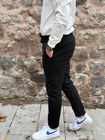 Gd Goldoremi 6649 Erkek Likralı Slim Fit Beli Lastikli İpli Çelik Kumaş Rahat Jogger - 4