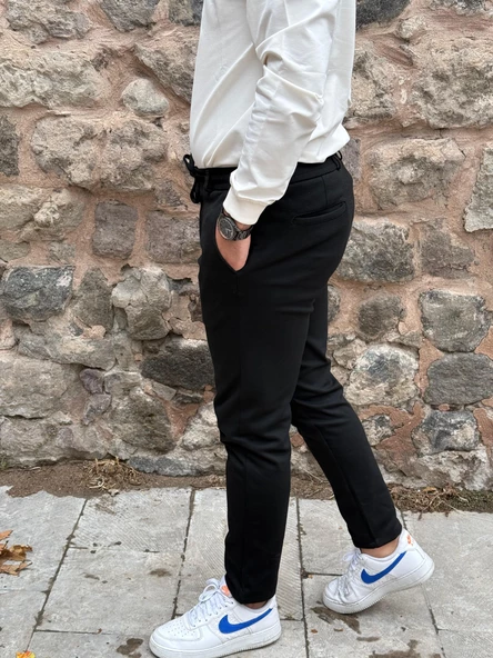 Gd Goldoremi 6649 Erkek Likralı Slim Fit Beli Lastikli İpli Çelik Kumaş Rahat Jogger - 16