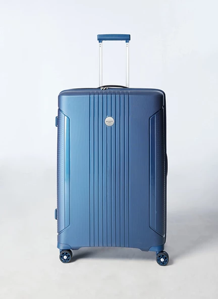 Pierre Cardin Polipropilen Büyük Boy Kırılmaz Valiz Lacivert PC7060