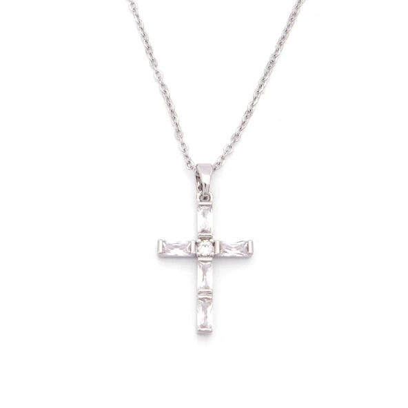 Çelik Kolye - Haç Kolye - Paslanmaz Çelik Kolye KLY-645 ürün görseli