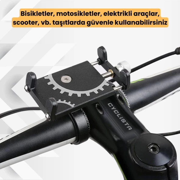 Coofbe Kr01 Pro Alüminyum Vida Sıkıştırmalı Sıkı Tutuş Titremez Motosiklet Bisiklet Telefon Tutucu - 2