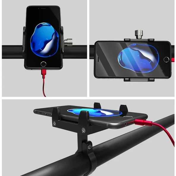 Coofbe Kr01 Pro Alüminyum Vida Sıkıştırmalı Sıkı Tutuş Titremez Motosiklet Bisiklet Telefon Tutucu - 5