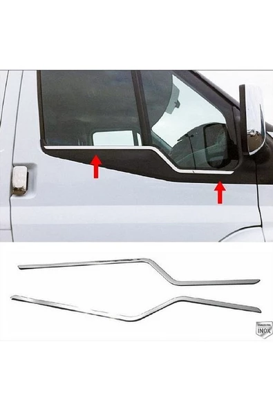 Ford Transit Krom Cam Çıtası 2 Parça 2000-2014 Paslanmaz Çelik (İnce) - 2