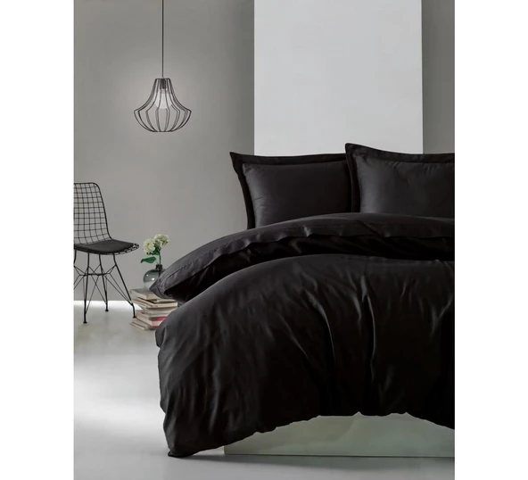Cotton Box Elegant Saten Tek Kişilik Nevresim Takım Siyah