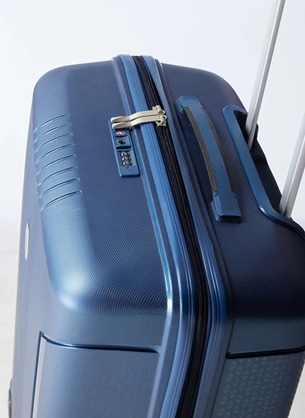 Pierre Cardin Polipropilen Orta Boy Kırılmaz Valiz Lacivert PC7060 - Resim 4