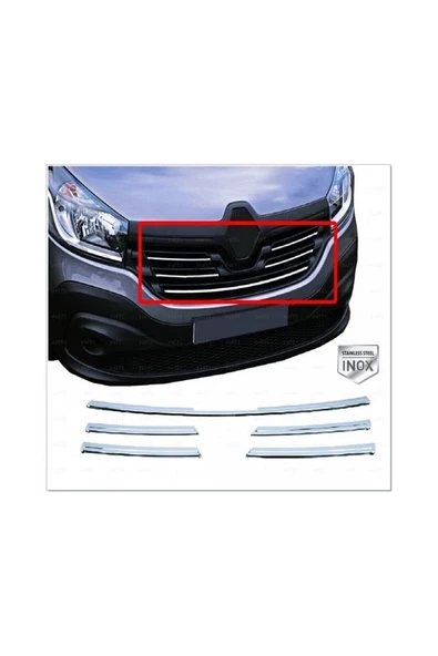 Renault Trafic Krom Ön Panjur 5 Prç. 2014 Üzeri P. Çelik