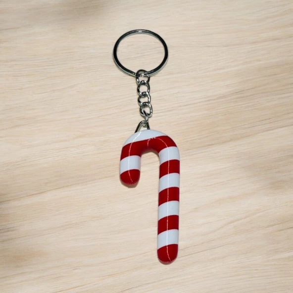 anahtarlık,yılbaşı temalı anahtarlık,şeker kamışı anahtarlık