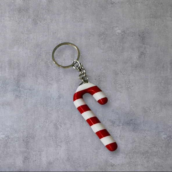 anahtarlık,yılbaşı temalı anahtarlık,şeker kamışı anahtarlık - 3