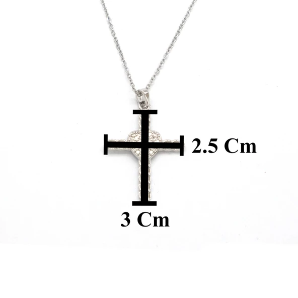 Çelik Kolye - Haç Kolye - Çelik Kalp Kolye KLY-627 - Resim 3