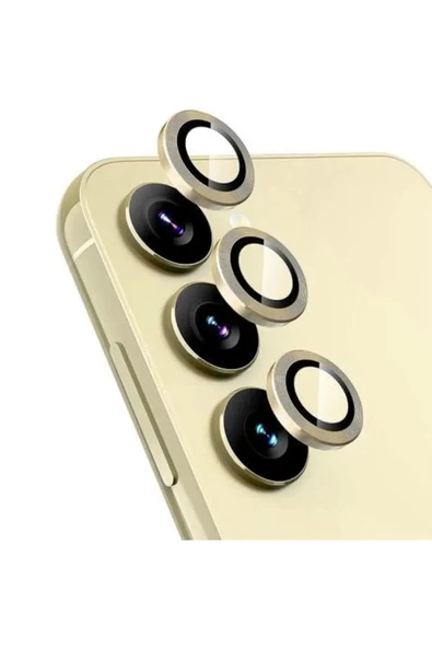 S24 Uyumlu Metal Çerçeve Premium Cam Safir Lens Koruyucu - 4