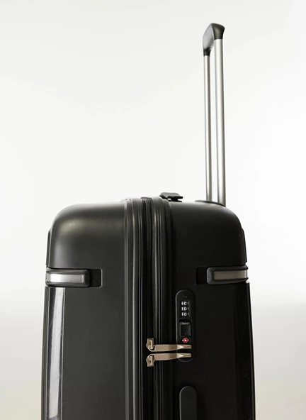Pierre Cardin Polipropilen Büyük Boy Kırılmaz Valiz Siyah PC7070 - Resim 3