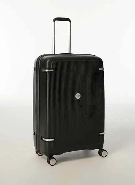 Pierre Cardin Polipropilen Büyük Boy Kırılmaz Valiz Siyah PC7070 - Resim 2